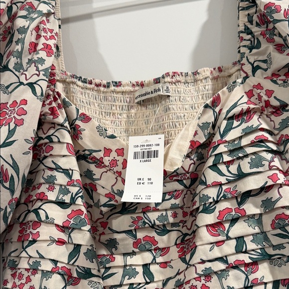 Abercrombie & Fitch Floral Midi Dress - Cream and Pink - Picture 2 of 2